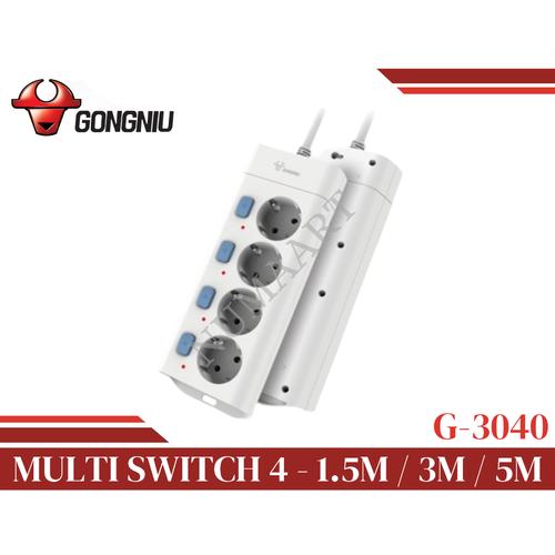 Promo GONGNIU GONEO G3040 / STOP KONTAK MULTI SWITCH SAKLAR ON OFF 4 ...