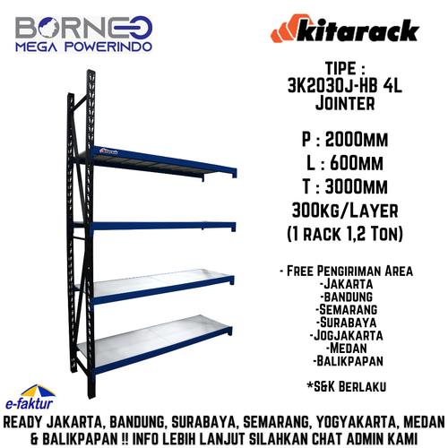 Jointer Rack Jual JOINTER RACK 3K2030 MEDIUM DUTY BLACK 300KG/LAYER 200x60x300CM ...