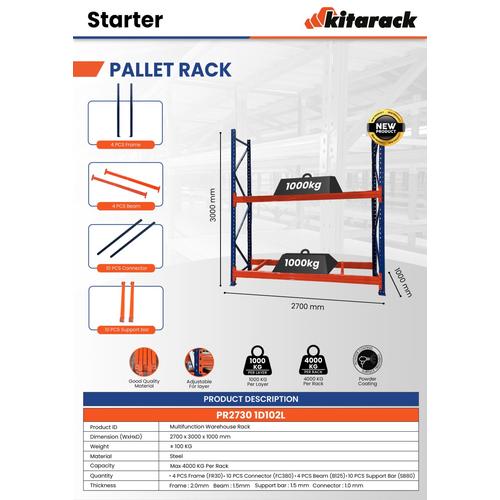 Kitarack Stacking Rack Jual KITARACK Rak Palet 1 TON Pallet Rack Heavy Duty P : 2.7M T : 3M L ...