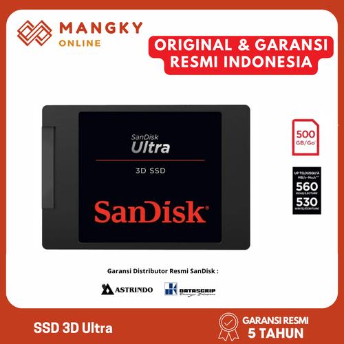 Jual Sandisk SSD 3D Ultra 500gb 500 gb ori original garansi resmi