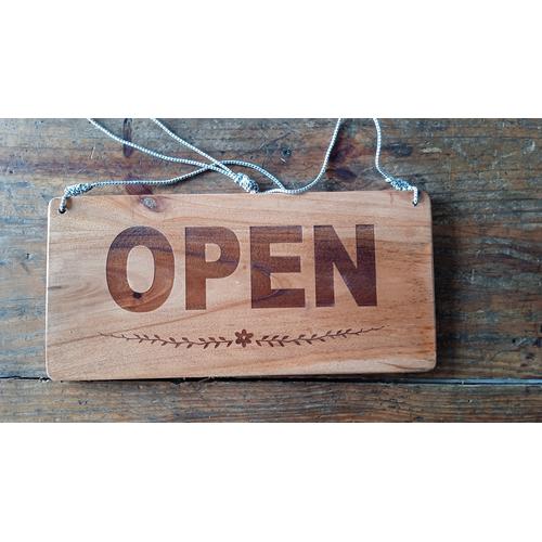 Jual Sign board rustic tulisan open closed kayu uk. 30x15 cm include ...