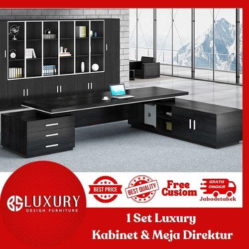Promo 1 Set CEO Desk Lemari File & Meja Direktur Meja Kantor Premium ...