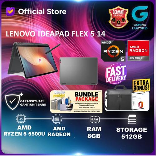 Promo LENOVO IDEAPAD FLEX 5 14 TOUCH RYZEN 5 5500U 8GB 512GB W11+OHS 14 ...
