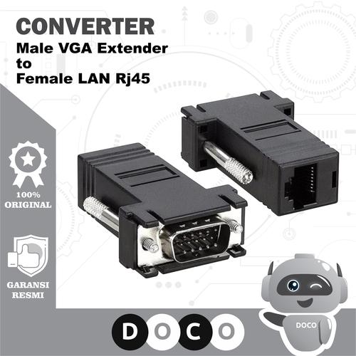 Jual converter Male VGA Extender to Female LAN RJ45 Ethernet