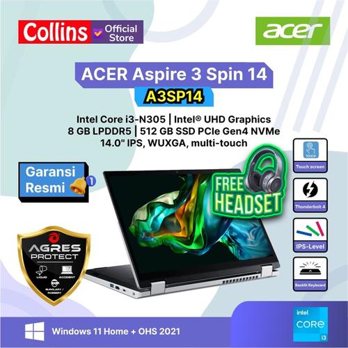 Promo ACER Aspire 3 Spin 14 A3SP14 i3-N305 8GB 512GB 14
