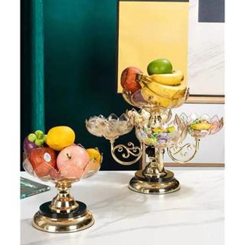Jual Premiere Home Tempat Buah Gold Unik / Piring Hidangan Crystal