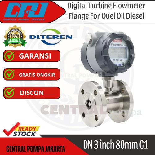 Jual Digital Turbine Flowmeter DN 3 inch 80mm G1 flange for fuel oil ...