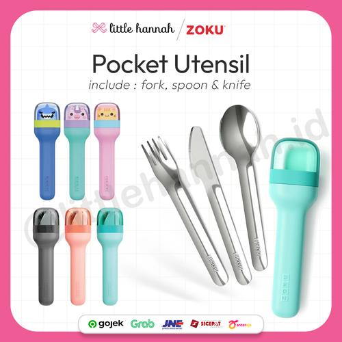Jual ZOKU Kids Pocket Utensils Sendok Garpu Anak Set Sendok