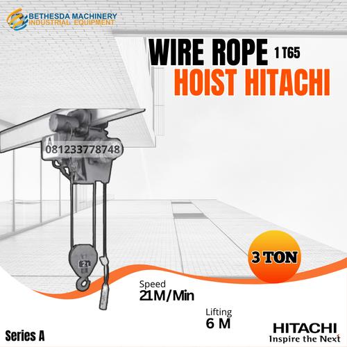 Jual Hitachi WIRE ROPE 3 Ton 3T65 3 Phase With Trolley - A Series Wire ...