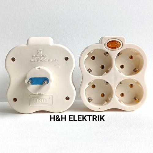 Jual Stop Kontak Steker 4 Lubang + Saklar on/off Steker 4 in 1 + Saklar ...