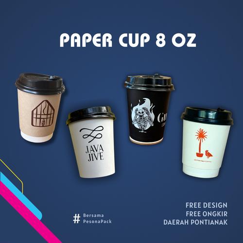 Jual Paper Cup 8oz / Sablon Paper Cup / Cetak Paper Cup / Gelas Kopi ...
