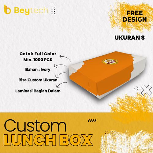 Jual Custom Print Cetak Paper Lunch Box Size S Laminating Klip Rakit ...