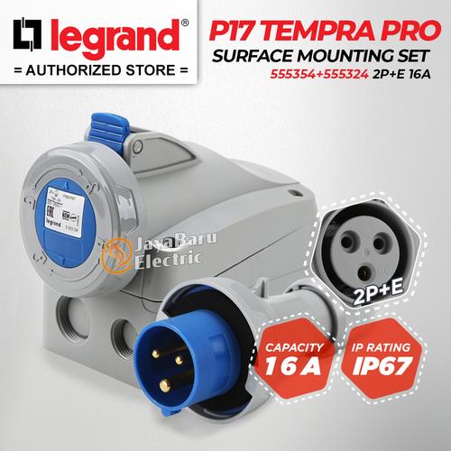 Jual Legrand Paket 1 Set Plug Surface Mounting Socket 2P+E / 3 Pin 16A ...