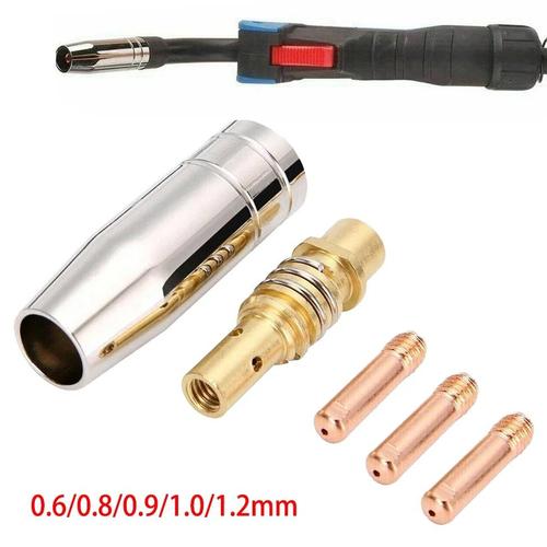 MB15 15AK MIG Welding Torch Tips & Parts Kit - 10 Contact Tips .023", Nozzle, Diffuser, Plate