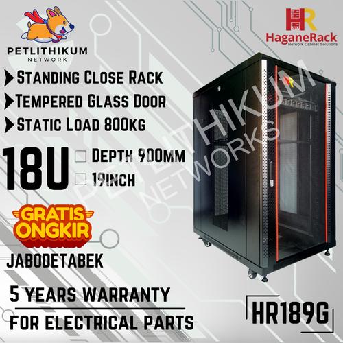Jual CLOSE RACK SERVER 18U 900MM GLASS DOOR - HAGANERACK RAK SERVER ...