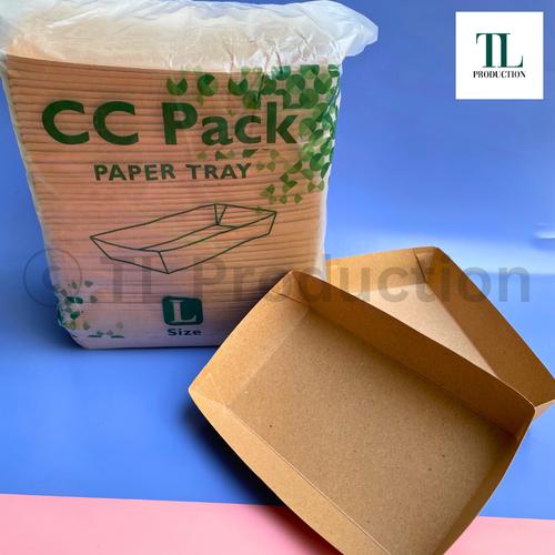 Jual 25pcs Paper Tray Brown Kraft Ukuran L CC PACK - SUDAH DIRAKIT ...