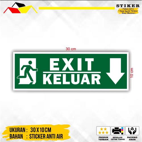 Jual Stiker Sign Exit / Akrilik Sign Exit - Exit Bawah, Stiker+Akrilik ...