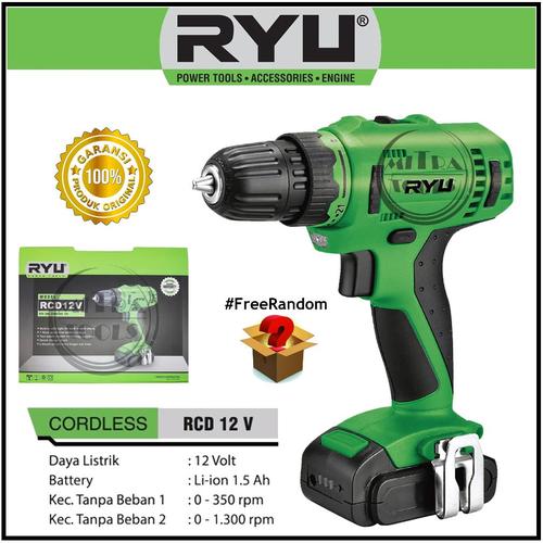 Jual RYU RCD-12V Mesin Bor Baterai / Cordless Drill 12 Volt Mesin Bor ...