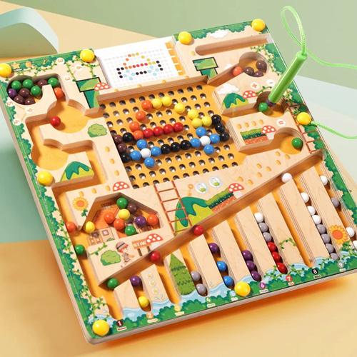 Jual Variety Beads Wooden Maze Color Sorting Pattern