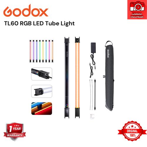Godox TL60 LED RGB Stick Light 60 Cm – Tubo Luce Con Batteria Integrata, APP E Controllo 2.4G, CRI 96, 36000 Colori, Borsa Inclusa