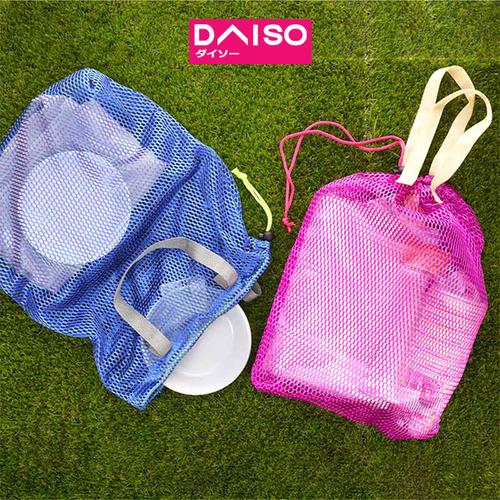Jual Daiso Mesh Drawstring Bag With Elastic Band Biru Jakarta Selatan DAISO JAPAN