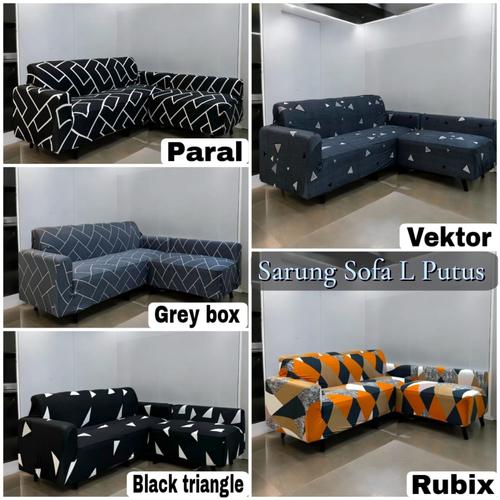 sarung sofa sudut l seater sofa cover