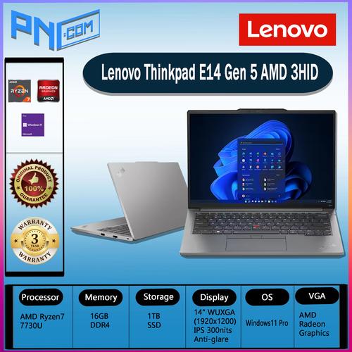 Lenovo ThinkPad E14 Gen 5 - Ryzen 3 7330U - 8Go RAM - 256Go SSD - Win 11 - Neuf