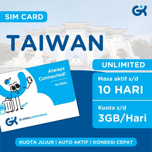 Jual Sim Card Taiwan Quota Pure Unlimited Taipei Simcard 3 Hari, 2GB/Hari Jakarta Pusat
