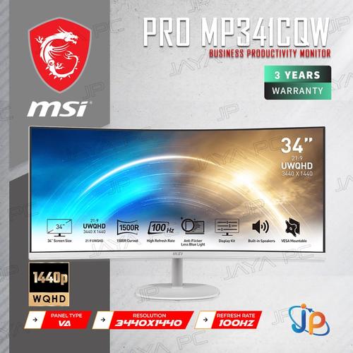 Promo Monitor MSI LED PRO MP341CQW - Curved UWQHD 34