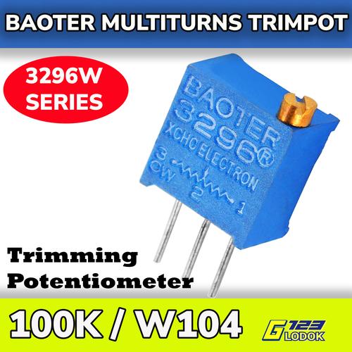 Jual 3296W 104 100K Ohm Multiturn Trimpot Trimmer Potensiometer ...