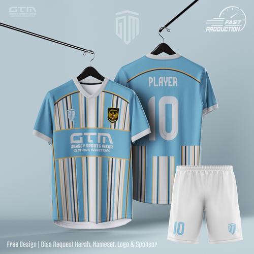 Jersey Bola Futsal Printing Biru Laut Kerah Vneck Free Custom Design  SETELAN, XXL di Gtm Sports Wear Official Tokopedia