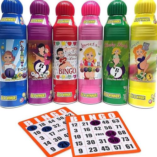LUCKY LADY DAUBER CO. Bingo Daubers Bag & 6 Pack of Lucky Lady Bingo Daubers Bundle Bingo