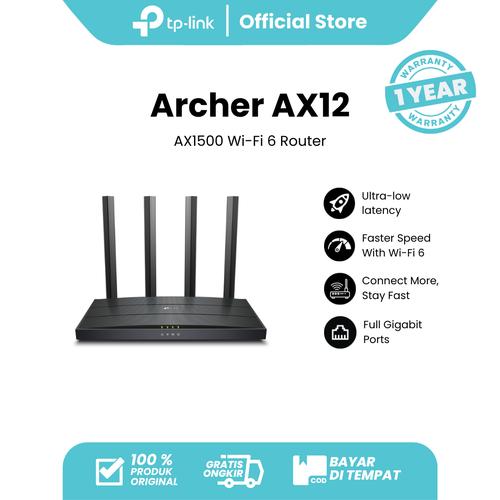 Promo TP-Link Archer AX12 WiFi 6 Router AX1500 tp link router archer ...