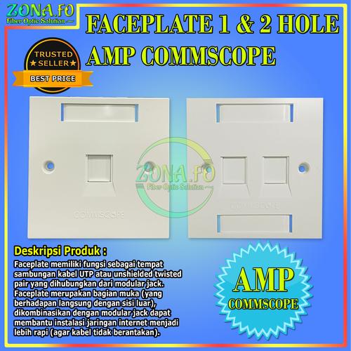 Jual Faceplate AMP Commscope 1 Hole Face Plate Data RJ45 Wall Plate