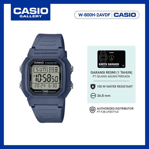 Casio W-800H-2AVDF Orologio Digitale Unisex - Quadrante Nero, Cinturino Blu, Resina, Impermeabile, Moderno