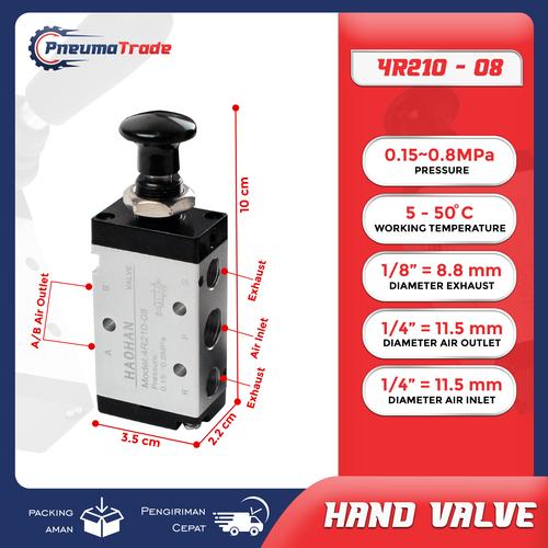 Valvola Manuale Pneumatica 4H210-08, 5 Vie 2 Posizioni, 1/4 PT, Con Raccordi E Silenziatore - Foto 8