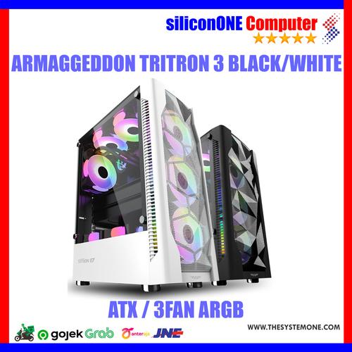 Jual Armaggeddon Tritron 3 Gaming Case ATX 3FAN ARGB BLACK/WHITE ...