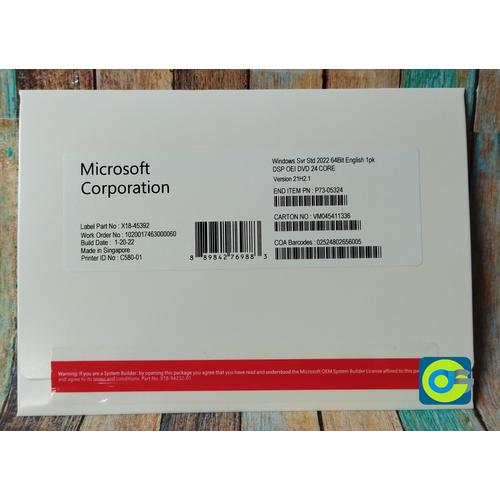 Jual Win Server 2022 Standard COA DVD Original 24 Core 5 CALs - Kota ...