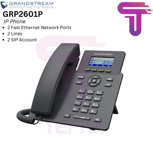 Grandstream GRP-2601P IP-Telefon Schwarz - SIP-Telefon Mit 2 Linien & LCD-Display