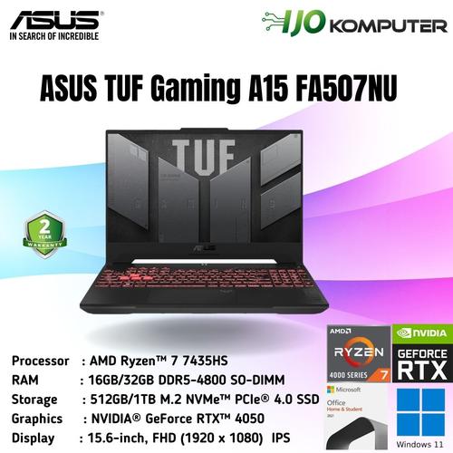 Jual ASUS TUF Gaming A15 FA507NU Ryzen 7-7435HS RTX4050 512GB