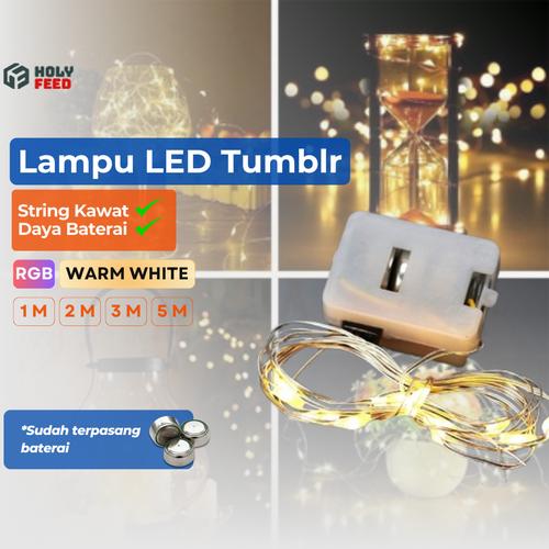 Jual Lampu LED Tumblr Baterai Hias Dekorasi WATERPROOF String Kawat