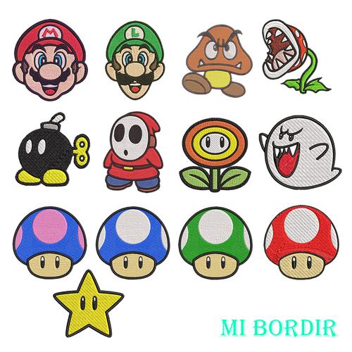 Jual Patch / Emblem Bordir Mario Bros Fire Flower, Sedang Jakarta