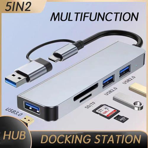 Multifunction Port Jual Multifunction Hub Type C/USB Dual Port Adaptor Splitter Kecepatan ...