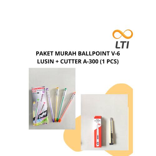 Jual PAKET MURAH BALLPOINT V6 LUSIN DAN CUTTER A 300 1PCS - Kota ...