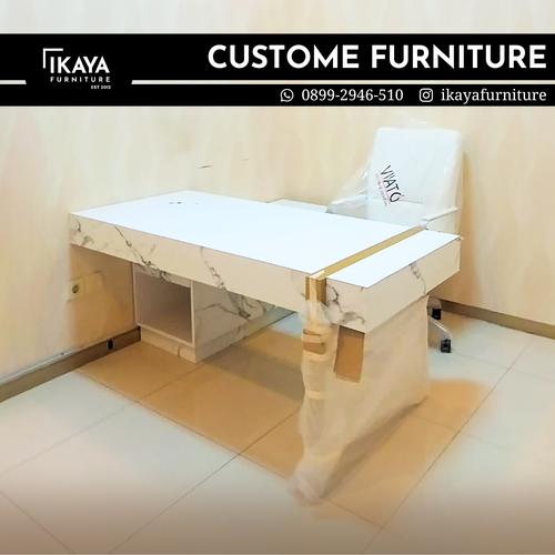 Jual Custom meja kerja / meja kerja dokter / meja kerja motif marmer