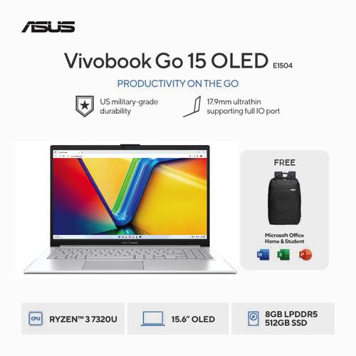 Promo ASUS Vivobook Go 15 OLED E1504FAOLED351 Cool Silver [AMD Ryzen