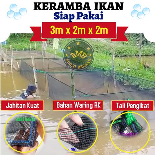 Jual Keramba Ikan Jaring Apung Siap Pakai Ukuran 3m x 2m x 2m - Waring ...