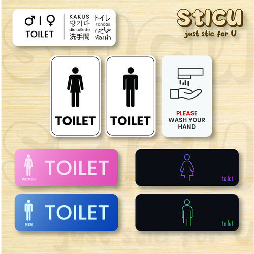 Jual SIGN STICKER TOILET WC - STIKER RAMBU TOILET KAMAR MANDI PINTU ...
