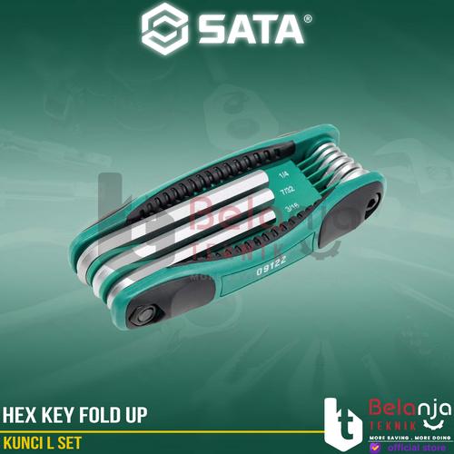 Promo Sata Kunci L Set Lipat Portable 9 Pcs Fold Up 09122 Inch (SAE) L ...