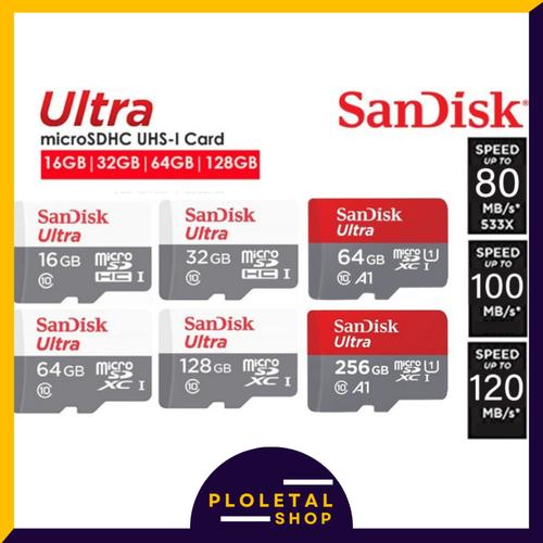 Promo Sandisk Ultra Microsd Micro SDHC/SDXC 16gb 32gb 64gb 128gb 256gb